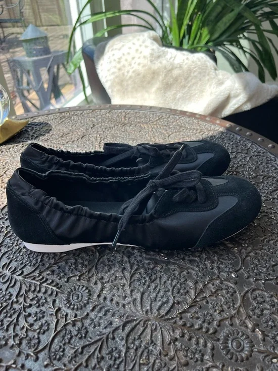 NEW JEFFREY CAMPBELL STEPPER FLAT IN BLACK WHITE 9 - Picture 5 of 11